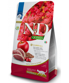 Farmina N&D Quinoa Hairball per Gatti Adulti con Anatra, Quinoa, Mela e Mirtillo Rosso da 300 gr 