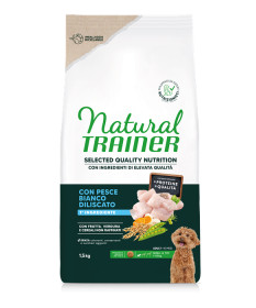 Natural Trainer Selected Quality Nutrition per Cani Adult Mini con Pesce da 1,5 kg