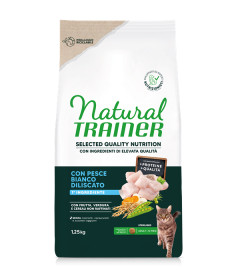 Natural Trainer Selected Quality Nutrition per Gatti Adulti Sterilizzati con Pesce da 1,25 kg