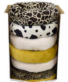 Leopet Ciambella pelliccetta tinta unita o fantasie assortite per cani e gatti 50x15h