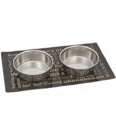 BeezTees Tovaglietta Magnetica con 2 Ciotole in Acciaio 34x28 cm