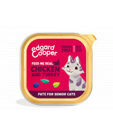 Edgard&Cooper Patè per Gatti Senior con Pollo e Tacchino da 85 gr 