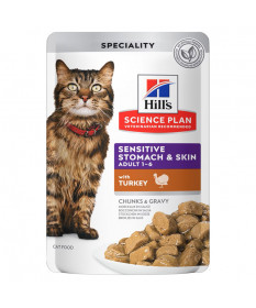 Hill's Science Plan Sensitive Stomach&Skin in salsa per gatti adulti con Tacchino da 85 gr