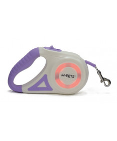 M-Pets Flash guinzaglio retrattile c/luce Viola M