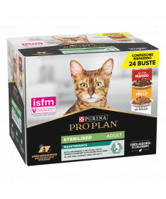 Purina ProPlan per gatti sterilizzati Multipack Manzo e Pollo da 24bst x 85gr