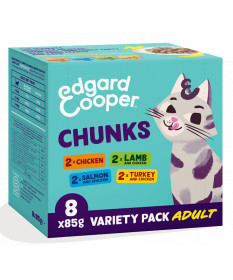 Edgard&Cooper Bocconcini in salsa Multipack per Gatti Adulti da 8 x 85 gr