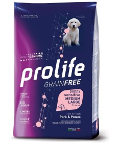 Prolife Grain free per Cani Puppy M/L con Maiale e Patate da 10 kg 