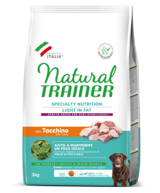 Trainer Natural Light in Fat per Cani Adult Medium/Maxi con Tacchino da 3 Kg