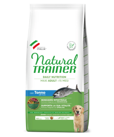 Trainer Natural per Cane Adult Maxi con Tonno, Riso, Semi di Lino e Alga Spirulina da 12 Kg