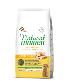 Trainer Natural per Cane Adult Mini con Pollo Fresco, Riso, Yucca e Alga Spirulina da 7 Kg