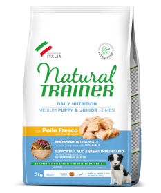 Trainer Natural per Cane Puppy & Junior Medium con Pollo da 3 Kg