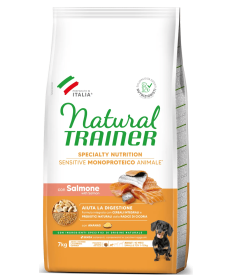 Natural Trainer Sensitive No Gluten per Cani Adult Mini al Salmone da 7 Kg