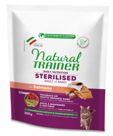 Trainer Natural per Gatto Adult Sterilised con Salmone da 300 gr