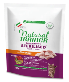 Trainer Natural per Gatto Adult Sterilised con Tacchino da 300 gr
