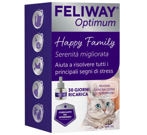 Feliway Optimum Happy Family per gatti ricarica 48 ml