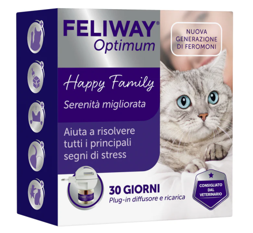 Feliway Optimum Happy Family per gatti KIT diffusore + ricarica 48 ml