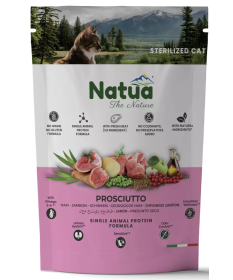 Natua per Gatti Adulti Sterilizzati con Prosciutto da 350 gr