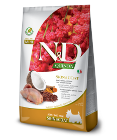 Farmina Quinoa Skin&Coat per Cani Adult Mini con Quaglia, Cocco e Curcuma da 7 Kg