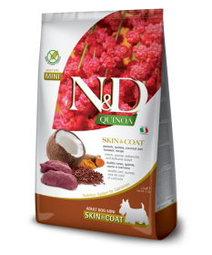 Farmina Quinoa Skin&Coat per Cani Adult Mini con Cervo, Cocco e Curcuma da 7 Kg