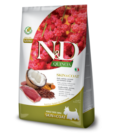 Farmina Quinoa Skin&Coat per Cani Adult Mini con Anatra, Cocco e Curcuma da 7 Kg