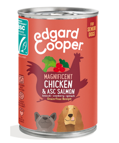Edgard&Cooper Grain Free con Pollo e Salmone per Cani Senior da 400 gr