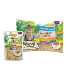 Stuzzy Multipack di Bocconcini per gatti Sterilizzati con Polle e tacchino da 4 bst x 85 gr 