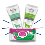 Inodorina Kit alla Clorexidina - Shampoo, Balsamo e Salviette per Cani e Gatti
