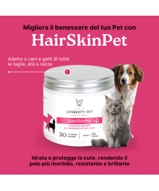 Longevity Pet HairSkinPet per Cani e Gatti da 30 cpr 2