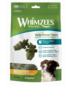 Whimzees Dental Snack Alligator Medium da 12 Pz