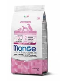 Monge Natural Superpremium per Cani Puppy & Junior All Breeds con Maiale, Riso e Patate da 12 Kg