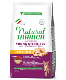 Trainer Natural per Gatto Young Sterilised fino a 12 mesi con Pollo Fresco