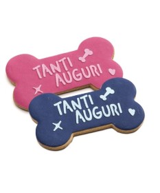 LeoPet Osso grande Auguri Rosa o Azzurro da 130 gr 