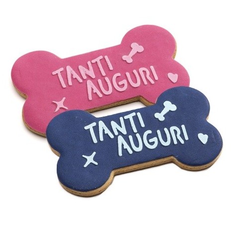 LeoPet Osso grande Auguri Rosa o Azzurro da 130 gr