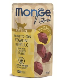 Monge Natural Gatto Kitten con Tonno e Fegatini di Pollo buste da 80g 2