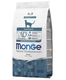Monge Monoprotein per Gatti Sterilizzati con Trota da 10 Kg