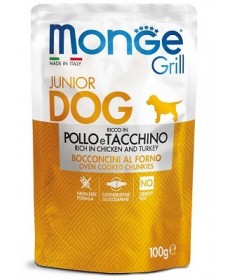 Monge Grill Bocconcini per Cani Puppy&Junior con Pollo e Tacchino da 100 gr